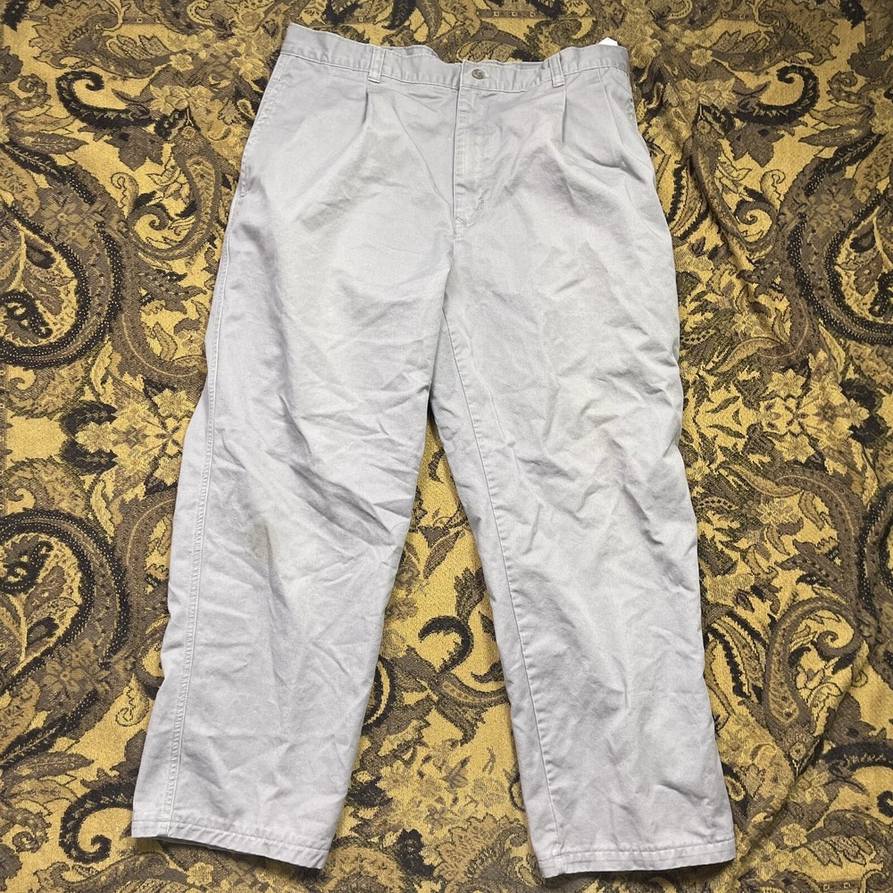 Vtg 90s Britt Gear Gray Chino Pants Mens Size 36x30